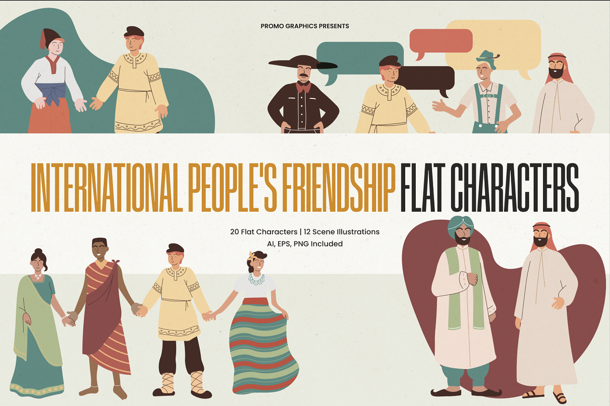 International People's Friendship, a Person Illustration by Promo Graphics (Photo 1 of 6)