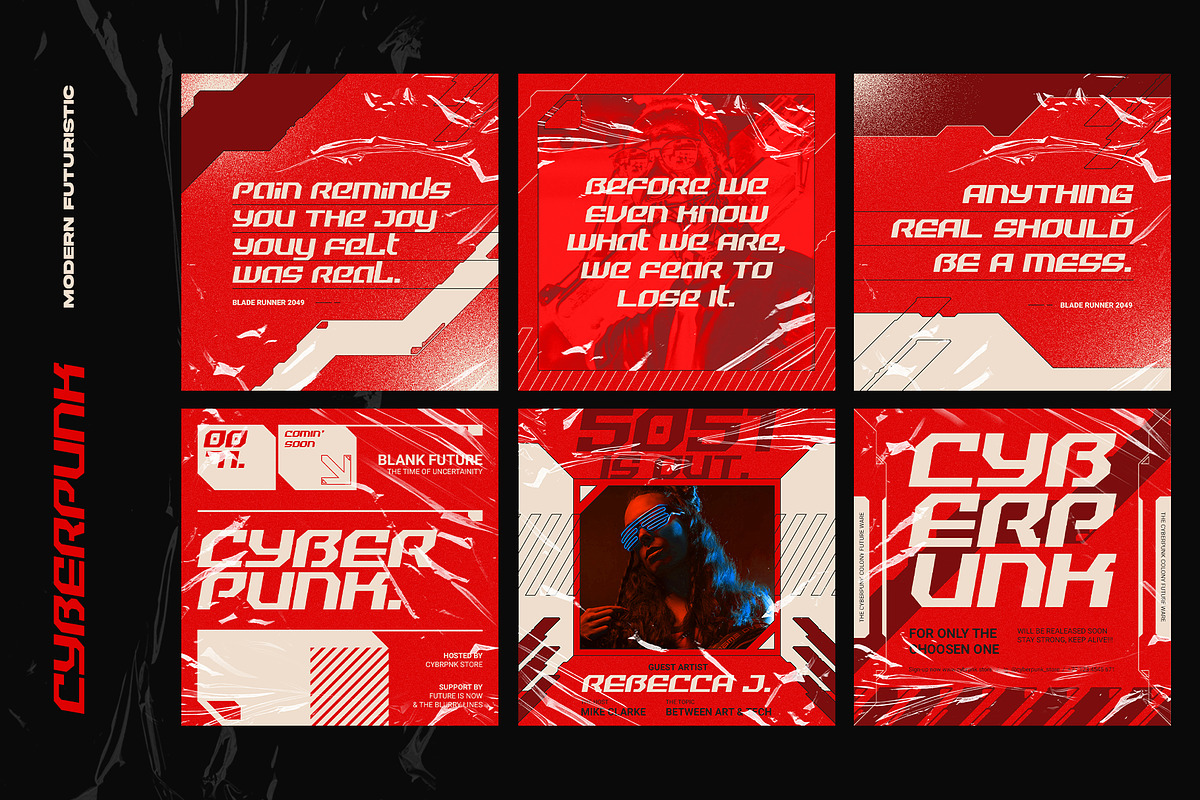 CYBERPUNK Instagram Templates, a Social Media Template by Bornx Design (Photo 6 of 7)