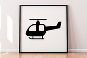 Helicopter Silhouette SVG, a Transportation Illustration by newminddesign (Thumbnail 4 of 4)