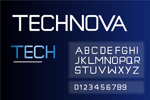 Technova technology alphabet font