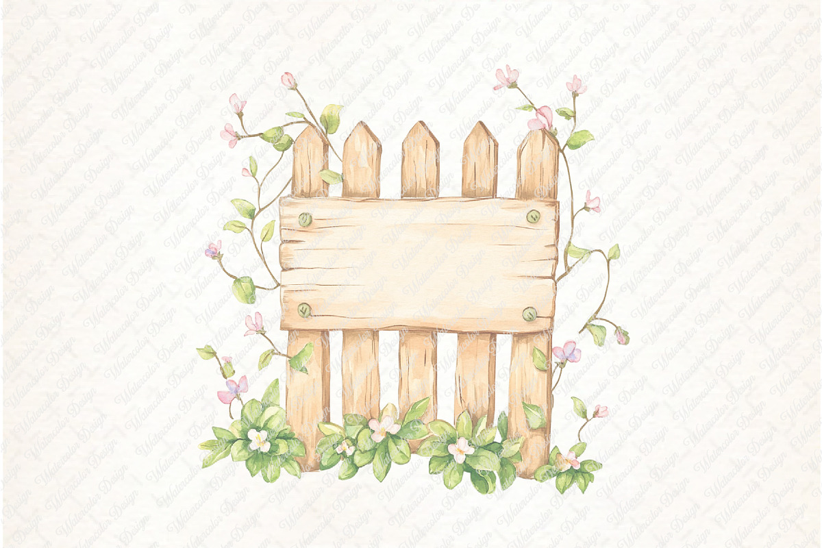 Spring Wooden Signs Clipart, an Illustration by Watercolor design (Photo 10 of 12)