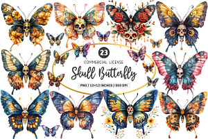 Sugar Skull Butterfly PNG, an Illustration by SinaCreation