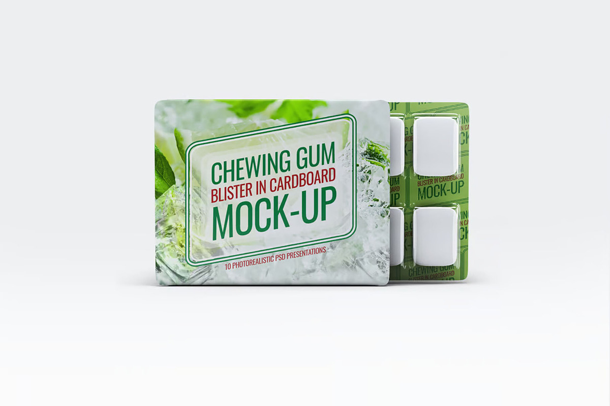 Chewing Gum Blister Mockup, an Advertising Mockup by Hubzway (Photo 2 of 7)