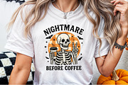 Skeleton Retro Halloween Coffee Fall, an Illustration by Sublimation Artist (Thumbnail 2 of 9)