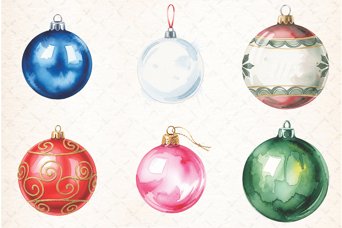 Christmas Baubles Sublimation Clipar, an Illustration by Libby Wishes (Photo 4 of 7)