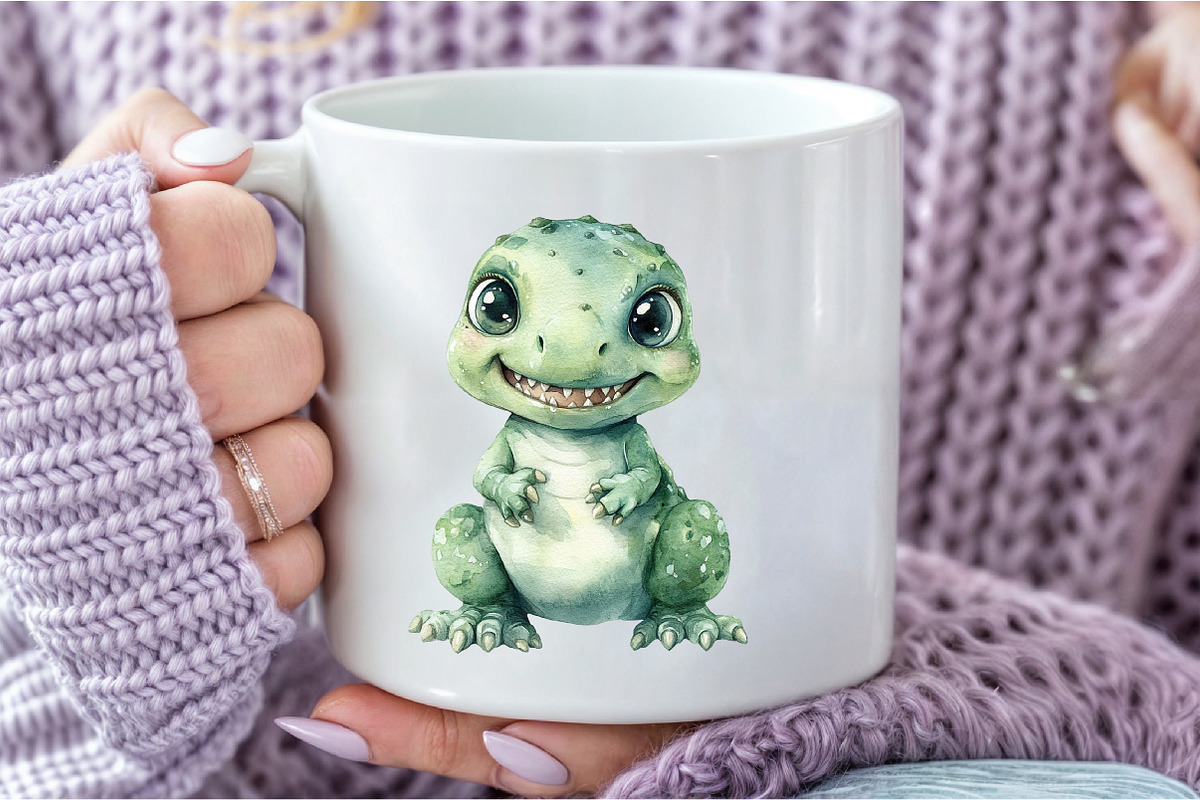 Watercolor Dinosaur Clipart, an Illustration by Libby Wishes (Photo 9 of 9)