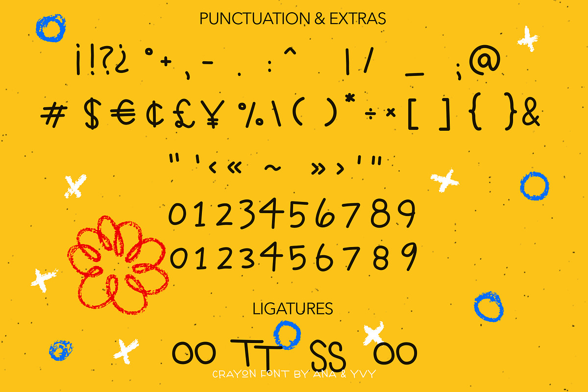 Crayon - handwritten playful font preview 8