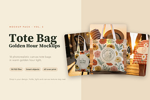 Tote Bag Golden Hour Mockups Vol. 2