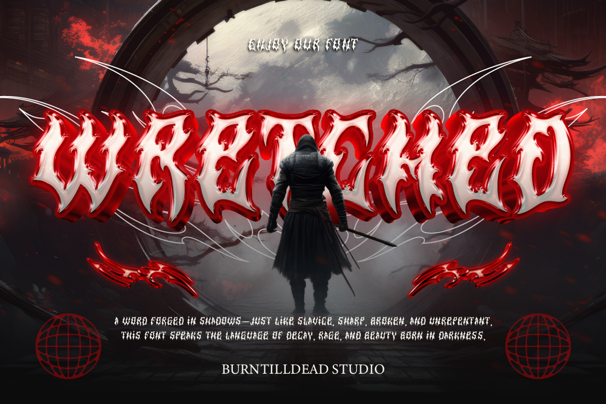 Slavice - Tribal Metal Font, a Blackletter Font by Burntilldead (Photo 10 of 10)
