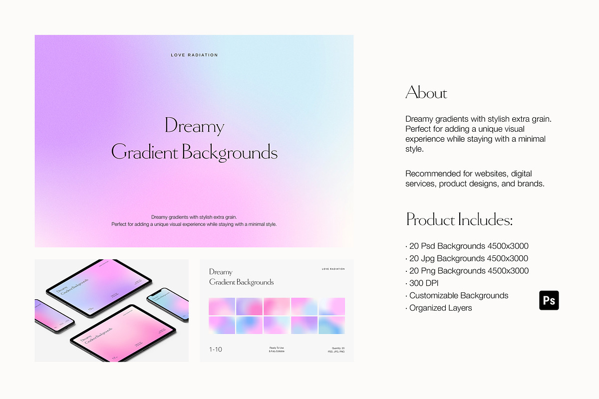 BUNDLE Grainy Gradient Backgrounds, an Object Graphic by Love Radiation Studio (Photo 20 of 23)