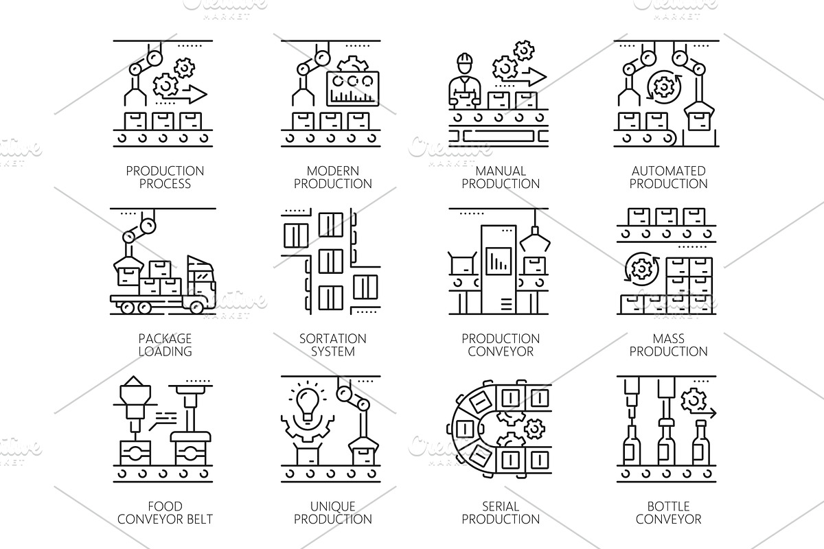 Mechanic robot manufacture, a Technology Illustration by Vector Tradition