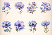 watercolor summer wildflowers clipar, an Illustration by GatewayDesign (Thumbnail 2 of 9)