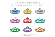 Princess crown svg tiara cut file, an Object Illustration by DigitalArsiart (Thumbnail 4 of 6)