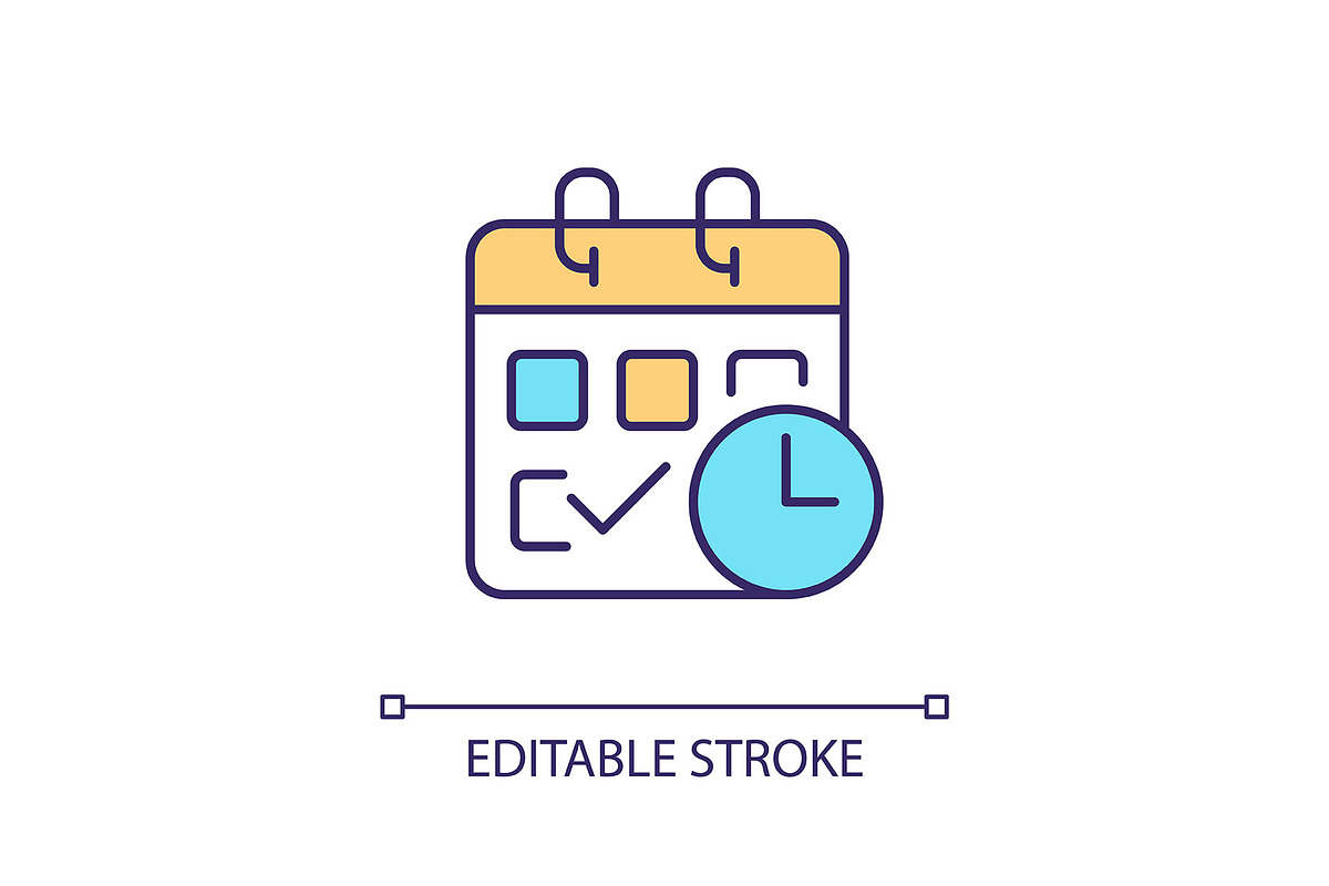 Time management RGB color icon, an Outline Icon by IMG Visuals