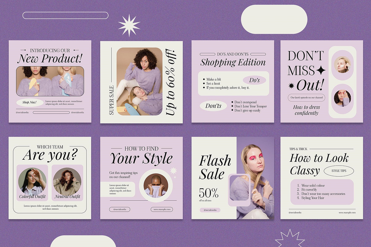 Elegant Fashion Instagram Set, a Social Media Template by Aiyari Graphic (Photo 2 of 5)