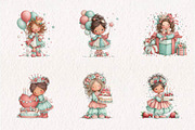 Birthday Girl Clipart Bundle, a Seasonal Illustration by CreationArt (Thumbnail 2 of 7)