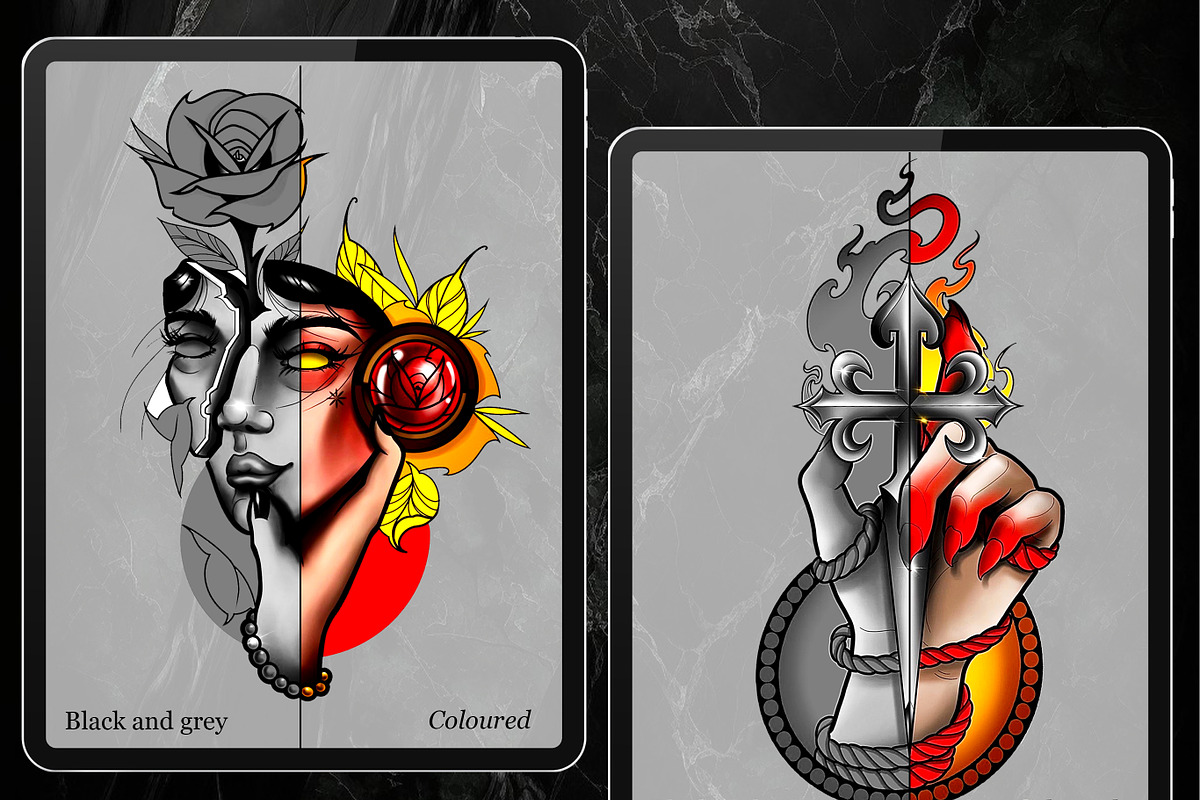 Procreate Tattoo Flash Bundle, a Brush Add-On by ProcreateInk (Photo 2 of 7)