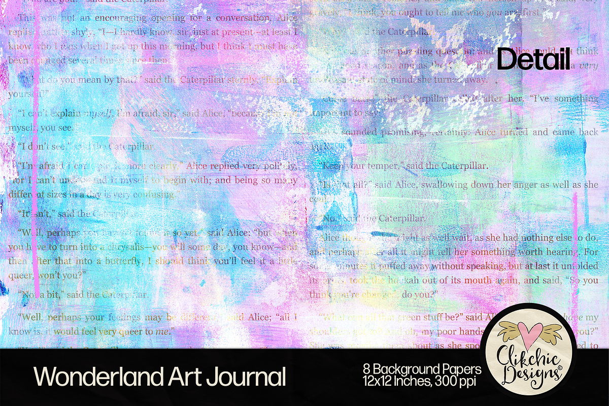 Wonderland Art Journal Backgrounds, a Texture Graphic by Clikchic Designs (Photo 10 of 10)