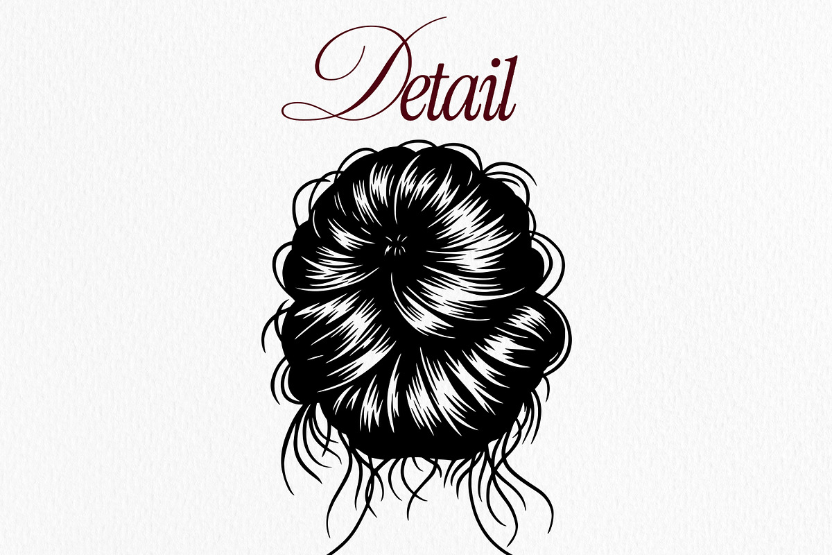 Messy Bun Illustration Vector, a Person Illustration by Tekuni (Photo 7 of 8)