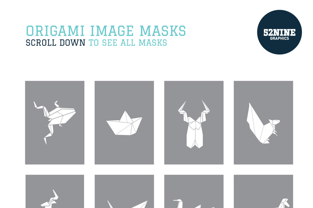 Origami Image Masks + Bonus!, an Object Graphic by 52NINE GRAPHICS (Photo 4 of 5)