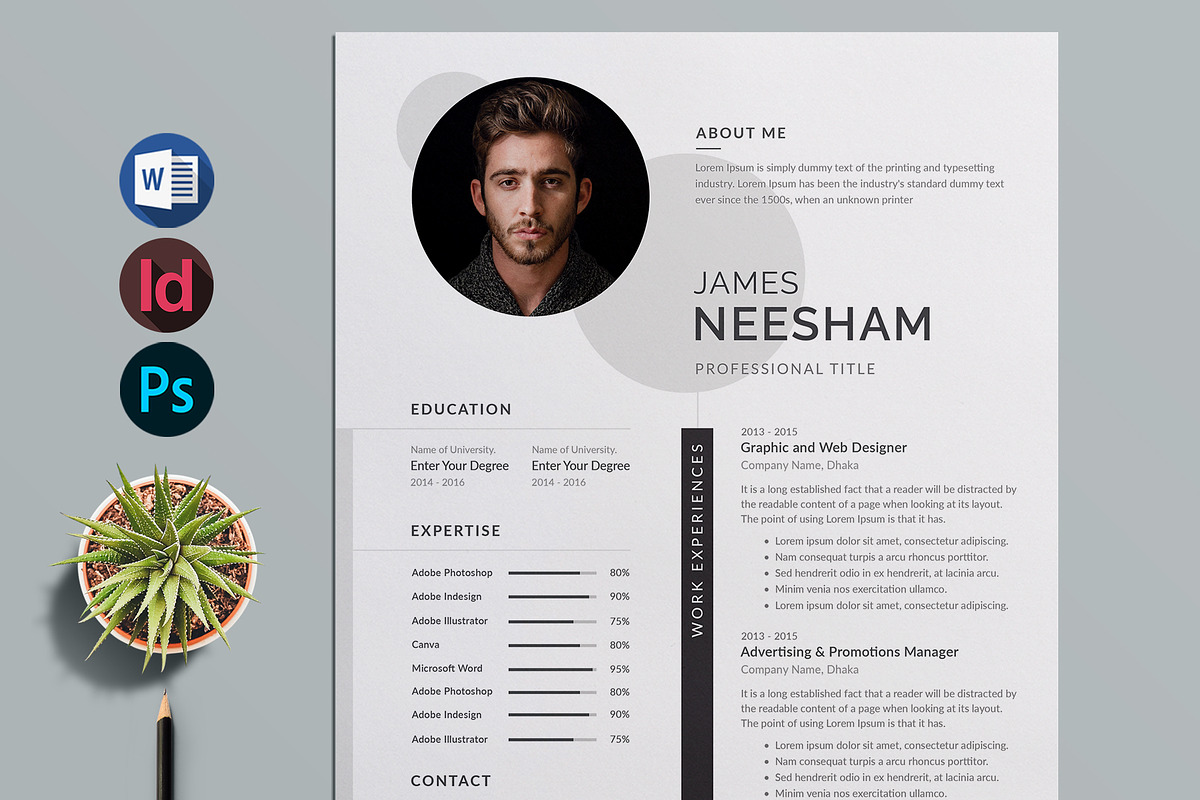 Clean Resume/CV | Word & PSD