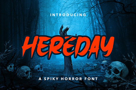 Hereday a Spiky Horror Font, a Font by Bayuktx