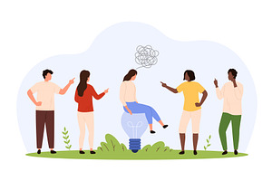 Bullying Sad Mental Health, a Person Illustration by Flashvector
