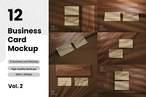 12 Business Card Mockup - Vol.2