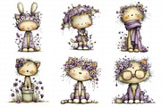 Whimsical Spring Cat Clipart, an Illustration by Daily.Designs (Thumbnail 3 of 7)