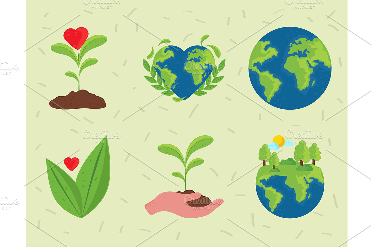set of earth day, an Illustration by studiogstock