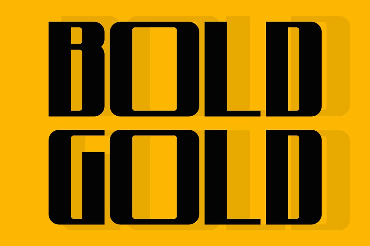 Bold Gold – Heavy Squared Font, a Sans Serif Font by Artiveko (Photo 1 of 8)