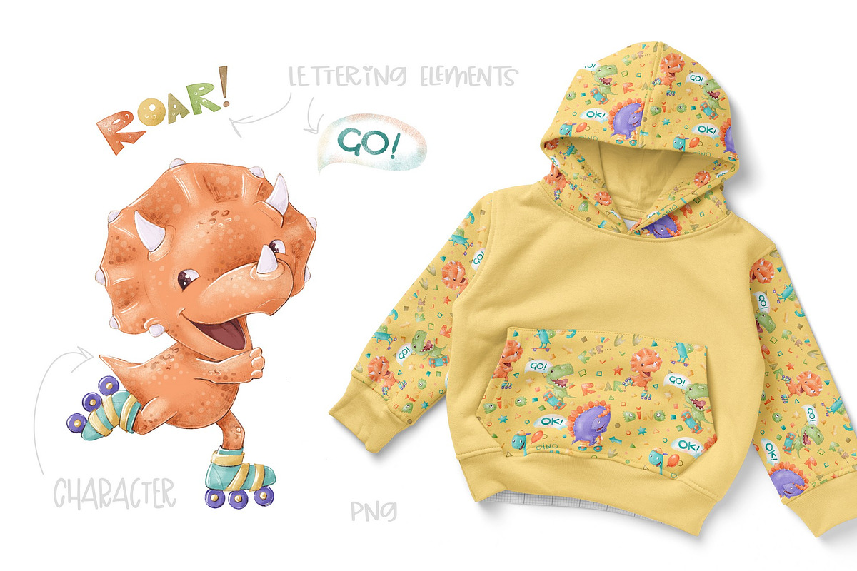 Dino boys clip art set., an Illustration by Yuliya Art (Photo 3 of 9)
