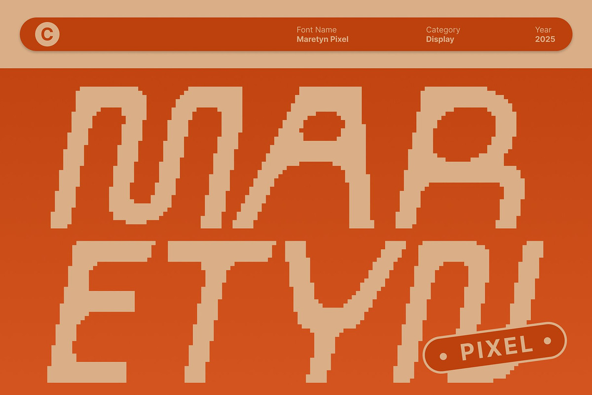 Maretyn Pixel, a Sans Serif Font by Craft Supply Co. (Photo 1 of 8)