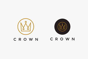 Elegant Line Art Crown Logo Icon