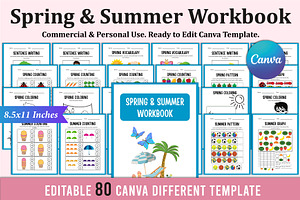 Spring & Summer Workbook For Canva, a Stationery Template by Shumaya