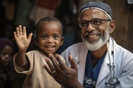 Portrait of a smiling african-americ, a Photo by Iftikhar Alam