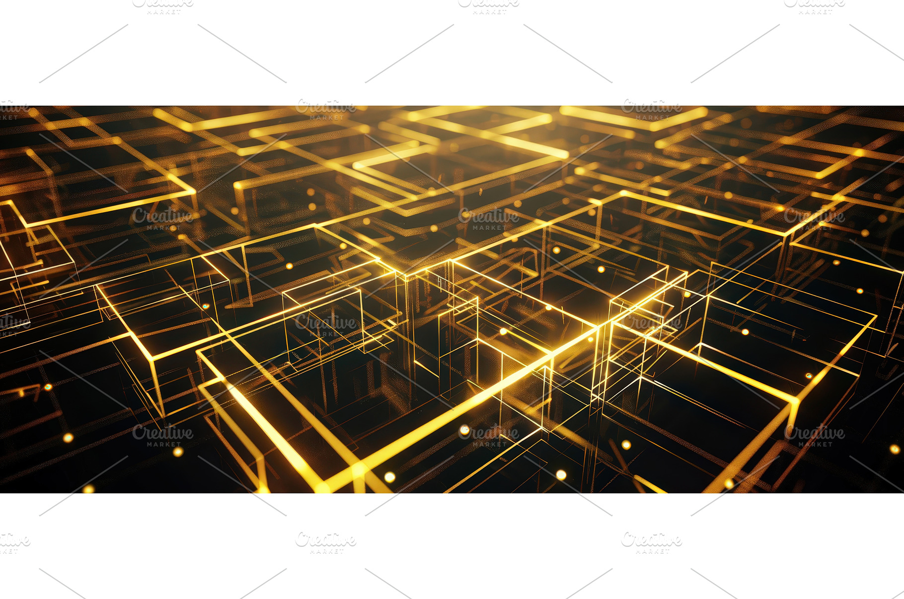Golden Abstract Network of Connected, a Technology Photo by piter.goskov