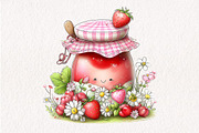 Whimsical Spring Strawberry Clipart, an Illustration by CreationArt (Thumbnail 10 of 10)