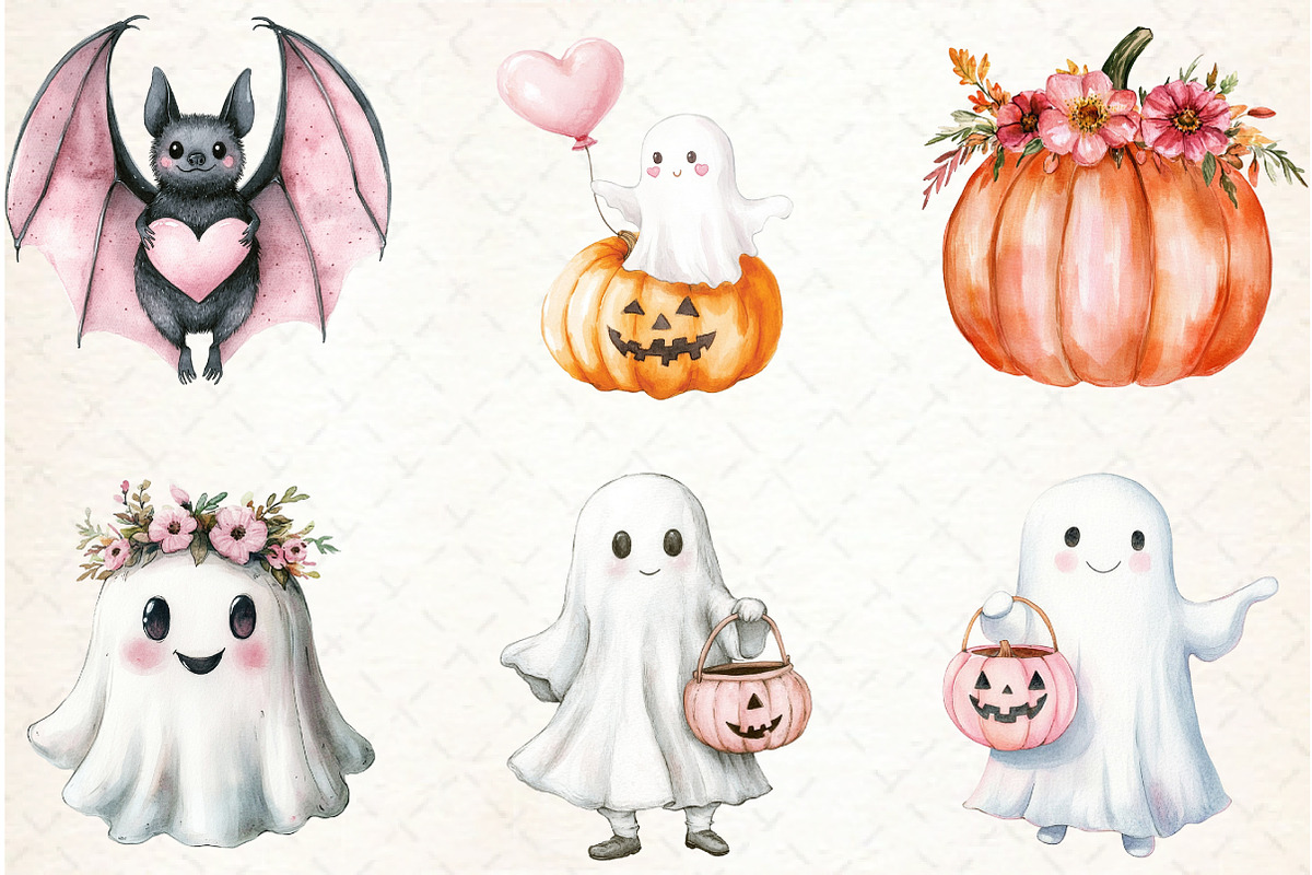 Retro Fall Halloween PNG Clipart Bun, an Illustration by Libby Wishes (Photo 6 of 7)