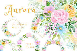 Aurora Floral Clipart