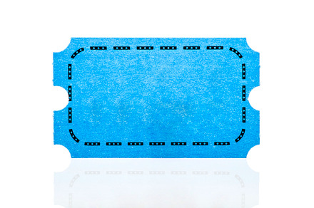 Blue ticket isolated