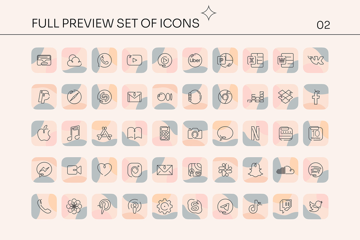 Aesthetic IOS 14 icons set, an Icon by Creatoom (Photo 9 of 13)