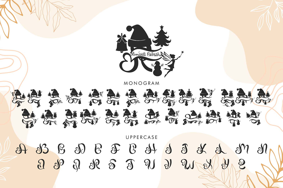 Romantic Christmas Monogram, a Font by Yoga Letter (Photo 4 of 6)