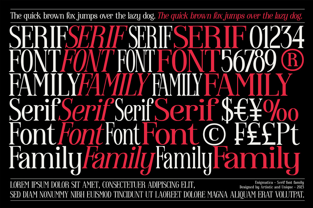 Enigmatica - Serif font family, a Serif Font by Artistic & Unique (Photo 9 of 15)