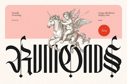Rumonds - Blackletter Gothic Font, a Blackletter Font by Imoodev