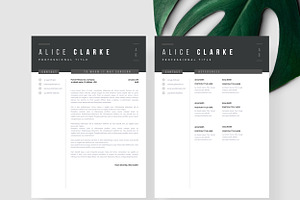 Resume Template 1, 2 Page Oslo