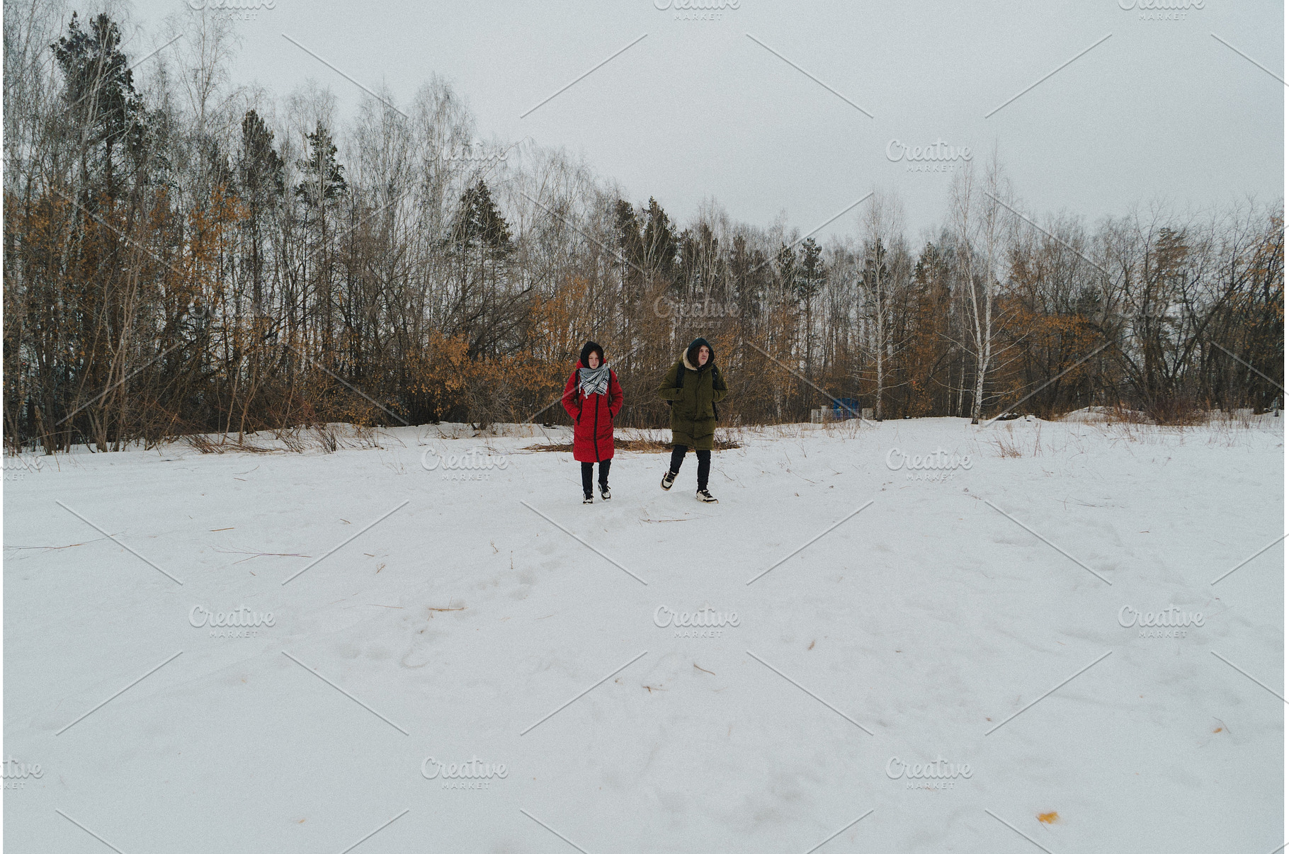 Two individuals stroll across a vast, a Nature Photo by darksoul72