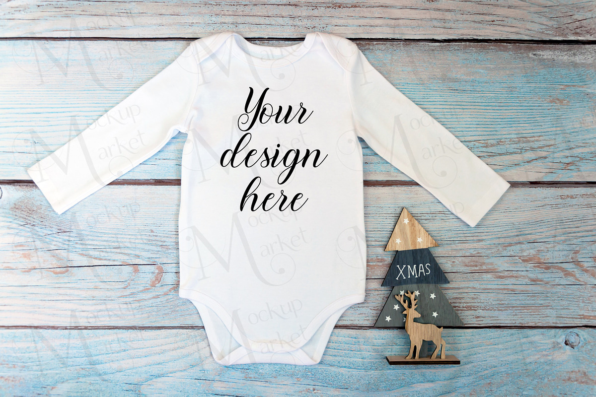 Christmas t-shirts, bodysuit mockups, a Print Template by MockupMarket (Photo 23 of 27)