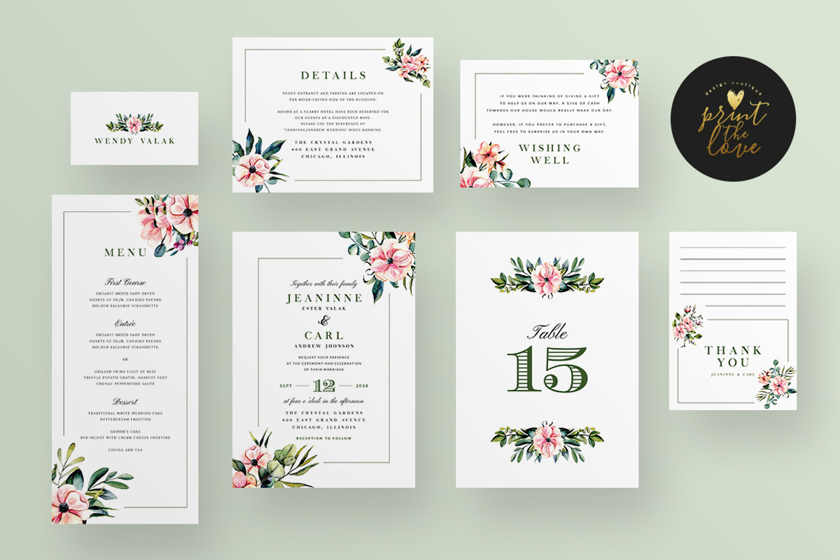 Wedding Invitation Suite - Jeaninne, an Invitation Template by Print The Love Boutique (Photo 3 of 12)