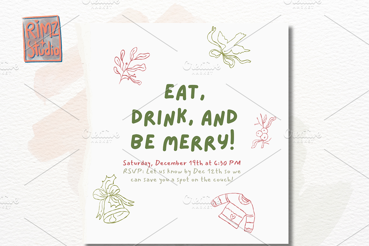 Hand-Drawn Christmas Doodle SVG PNG, a Seasonal Illustration by RimzStudio (Photo 8 of 11)